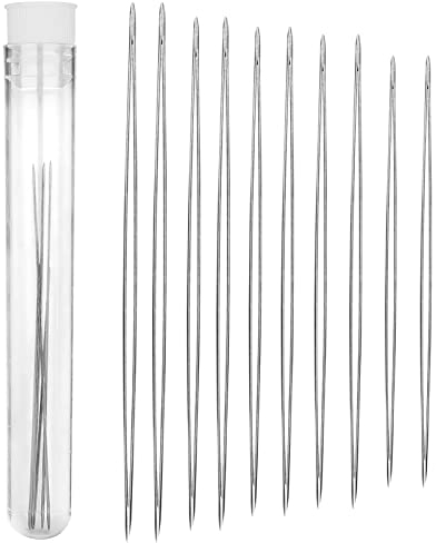Beading Needle, Bead Needle Big Eye Beading Needles Set for Seed Beads Jewellery Making Embroidery Needles with Bottle 10PCS