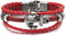 Anker Multi-Strang Leder-Armband Wickeln Schweißband Jungen Herren-Armband Rot Leder