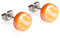 Runde Ohrstecker orange mit Stein in Perlmuttoptik • Bunte Ohrringe für Damen • Nachhaltiger Modeschmuck aus Edelstahl & Glas • Ø 8mm