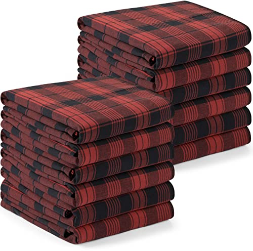 Utopia Towels 200GSM Küchentücher [12er Pack - 38 x 64 cm] Geschirrtücher aus 100% Baumwolle super saugfähig Maschinenwaschbare Geschirrhandtücher (Schwarz und Rot)