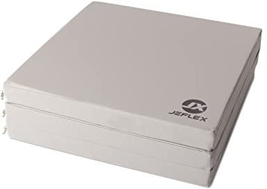 Jeflex - graue klappbare Weichbodenmatte & Turnmatte 180 x 60 x 6 cm MADE IN GERMANY/faltbare Gymnastikmatte/platzsparende Fitnessmatte & faltbare Yogamatte/dicke Sportmatte für Kinderzimmer