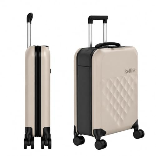 Rollink Flex 360 faltbarer Koffer, komplett zusammenklappbar, Hartschale, Carry-On International 21-Inch, Komplett zusammenklappbarer 4-Rad Spinner Koffer Zusammenklappbar auf 12.7 cm Dicke