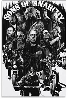 TSALF Bild Auf Leinwand Kein Rahmen Sons of Anarchy Film Leinwand Wandkunst Wohnzimmer Poster Schlafzimmer Dekor Malerei 50x70cm