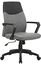 byLIVING Chefsessel Edgy Chefsessel/Kunststoff schwarz/Bezug Webstoff grau/Wippmechanik/Sicherheitsklemmschutz/Sicherheitsrollen/B 58, H 99-106,5, T 56 cm
