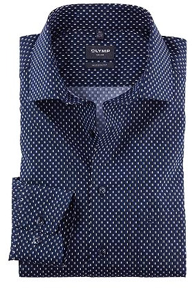 OLYMP Luxor modern fit Hemd extra langer Arm New Kent Kragen Muster blau Größe 40