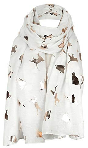 Rrunsv Dreieckschal Damen Winter Loop Scarf Frauen Wrap Gedruckt Katze Schals Reise Mode Folie Seidenschal Beheizt Poncho Dünn Halstuch Warme