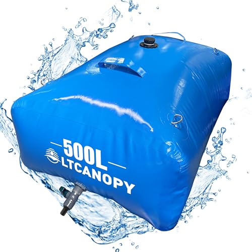 LTCANOPY Depósito de Burbujas de 500 l/132 galones, depósito de Agua Grande con válvula, Bolsa de Agua portátil Plegable para riego de Tierras de Cultivo, Tanque de Agua de Emergencia para