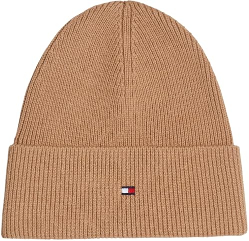 Tommy Hilfiger Essential Flag Beanie Beanie-Mütze Damen, Beige (Camel), OS