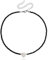 SCJJZ Collane da donna,Collana corta con clavicola e catena di perle di vetro cristallo nero (nera)