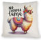 Alpaka mit bunter Satteldecke Kissen mit Spruch No Drama Lama flauschig fabelhaft weich bunt farbenfroh perfekt für EIN stilvolles Zuhause