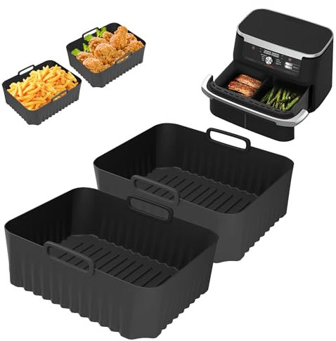 Silicone Mould Hot Air Fryer Silicone Mould 2 Pieces Hot Air Fryer Accessories for Ninja AF500 Double Stack XL Baking Mould Silicone Accessories for Philips Ninja