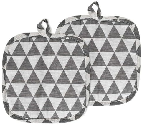 Presine In Cotone 2 Pezzi Presine Da Cucina, Presine Da Cucina Resistenti, 18 * 18cm Presine Isolate, Presine Quadrate Appendibili Guanti Da Cucina, Per La Protezione Da Ustioni In Cucina (Grigio)