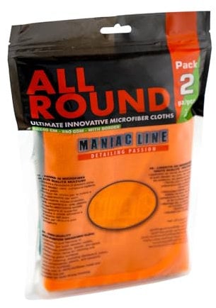 Ma-Fra, Maniac Car Detailing Line, All Round Ultimate Innovative Microfiber Cloths, Panni Professionali in microfibra per la Pulizia di Tutte le Superfici Auto sia Interne che Esterne, Pacco da 2
