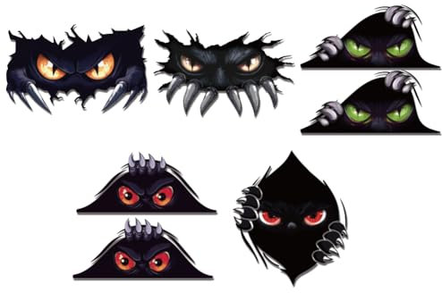 WADORN 5 Stück Spähendes Monster Angry Eyes Auto Aufkleber Set Lustige Monster Wasserdichte Vinyl Aufkleber Aufkleber Zubehör Für Auto Motorrad Helm Stoßstange Fenster Laptop Telefon