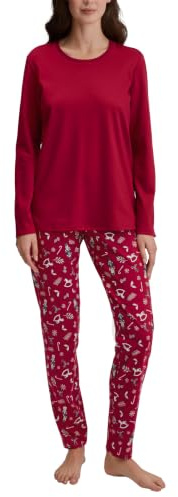 CALIDA Family & Friends Pyjama, lang Damen | Schlafanzug, weiche Heavy-Interlock-Qualität und angenehm wärmender Komfort für kühle Nächte
