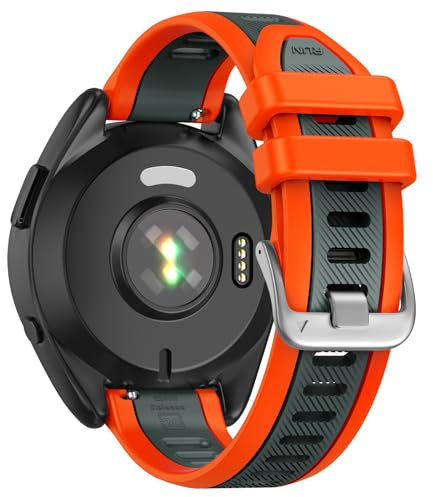 U-LIMVE Correa de reloj para Garmin Forerunner 165/Forerunner 245/Forerunner 645/Vivoactive 5/Vivoactive 3/Venu 2 plus/Venu SQ 2, 20mm Correa de recambio de silicona de liberación rápida