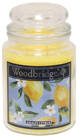 Woodbridge Große Duftkerze im Glas mit Deckel | Amalfi Citrus | Duftkerze Zitrone | Kerzen lange Brenndauer | Raumduft für Zuhause | Kerze 2 Docht