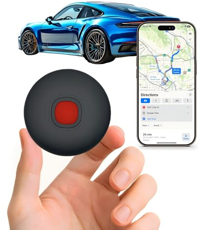 Car GPS Tracker No Subscription, iOS & Android, No SIM Card, Black | No monthly fees or SIM card needed; works with iOS & Android for cars, luggage, keys and bags;Tracker with Global Coverage.