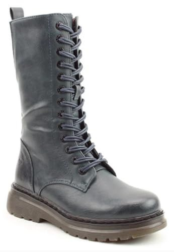 Heavenly Feet Avena 2 Womens Mid Calf Biker Boots Lace Up Memory Foam Fashion Autumn Winter Boot