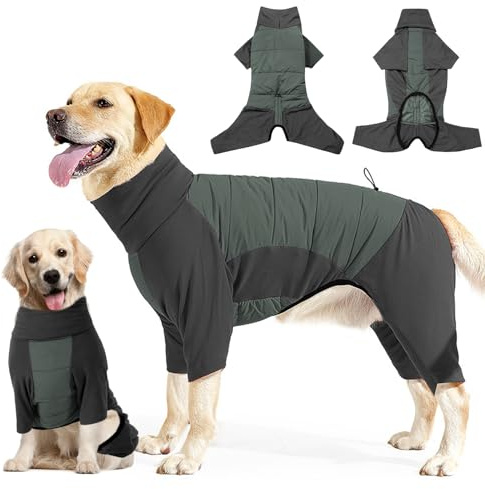 Hundemantel Winter, Winter Hundemantel mit Beinen, Winteroverall für Hunde, Wasserdichter Hundem-antel, Hundem-antel mit Beinen, Warm Hundepullover Fleece, für kleine, mittelgroße und große Hunde (XL)