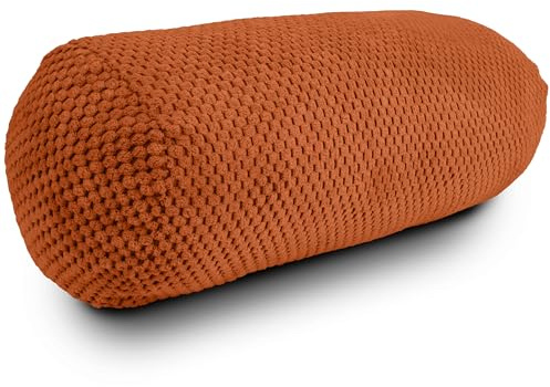 Amilian Nackenrolle 15x40 cm - Kissenrolle mit abnehmbarem Bezug - weiche, formstabile Nackenstütze - ideal als Lagerungskissen, Schlafkissen, Sofakissen oder Reisekissen - Senfglanz
