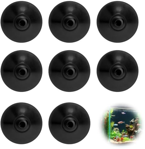 FIUTEKO Ventouses pour Aquarium 28mm Noires Lot de 8 Ventouses Flexibles pour Chauffage, Pompe à Air, Tuyau CO2 Clips Universels Aquarium Remplacement pour Eheim