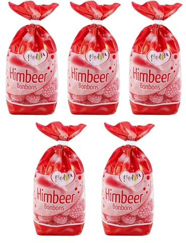 Vorteilspack Bodeta Himbeer Bonbons 5 x 200 g im Bodenbeutel (Bundle) | Vorteilspack, Bundle