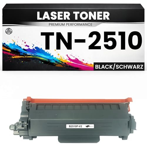 Toner TN-2510 für Brother kompatibel Schwarz TN2510 HL-L2400 wie Original HL-L2400DW/2400DWE/2445DW/2447DW DCP-L2620DW/2627DW(XL)/2627DWE