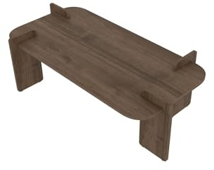 Hanah Home Modern Walnut Coffee Table, 120 x 60 x 35 cm | 100% Melamine Coated Chipboard | Stylish & Functional Design, Perfect for Living Room & Lounge Spaces