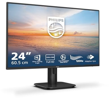 Philips 24E1N1190A 24 inch FHD Monitor 120Hz, IPS Panel, 4ms GtG, Speakers, (1920x1080 HDMI 1x 1.4) Black