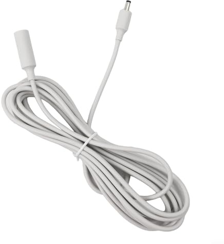 Extension Cable for Echo and For Echo Dot 3rd 4th 5th Gen, 10ft Power Cord with Safety Connector, Moisture Resistant Copper Core Wire for Alexa Speaker Home,(White)