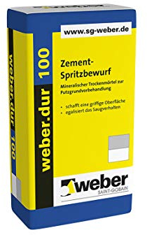 Weber.dur 100 Vorspritzmörtel 30 kg Vorspritzmörtel Vorspritzer Kalkzementputz Zementputz Weber Mörtel Putz