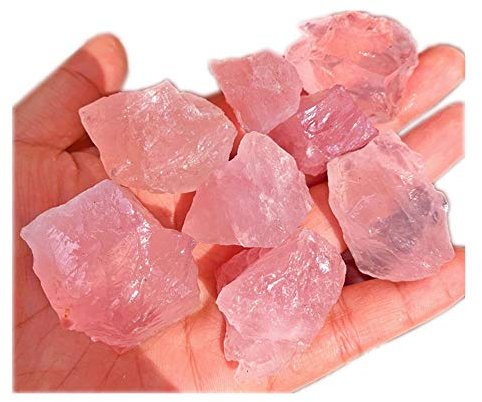AITELEI Pietra Minerale Naturale da 1 libbra di Cristallo di Quarzo Rosa Pietra Grezza Grezza Grezza Originale Collezione di guarigione del Campione Pietra Minerale per burattatura, Wicca Reiki