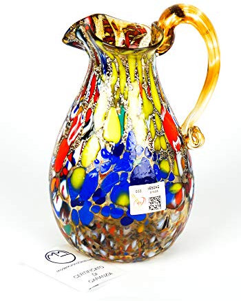 Jug in Murano blown glass fantasy amber