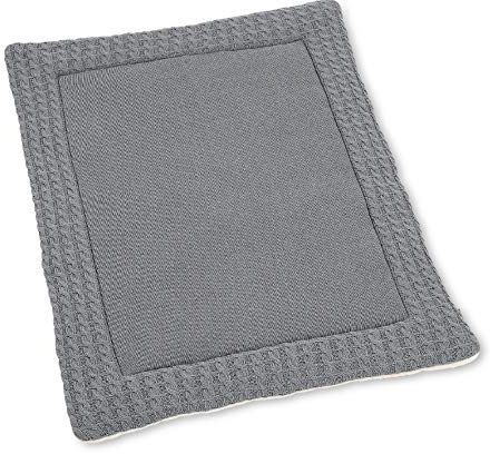 Sterntaler Strick-Krabbeldecke, Alter: ab 0 Monate, Bio Baumwolle, Größe: 100 x 80 x 2,5 cm, Silber