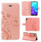 betterfon Hülle Kompatibel mit Huawei Y5 (2019) | Premium PU Leder Handyhülle Wallet Case für Y5 (2019) | Schutzhülle Blumen Klapphülle Handyhülle | Rosegold