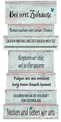 Plankenbild ZuhauseFamilie Familienregeln shabby-look Kunstdruck Schild Spruchbild Deko