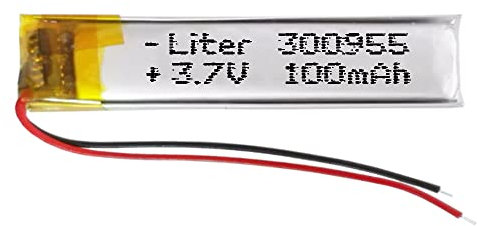 Batterie 300955 LiPo 3.7V 100mAh 0.37Wh 1S 5C Liter Energy Battery pour l'électronique Rechargeable Téléphone Portable Smartwatch GPS - Ne Convient Pas à la Radiocommande 59x9x3mm (100mAh|300955)