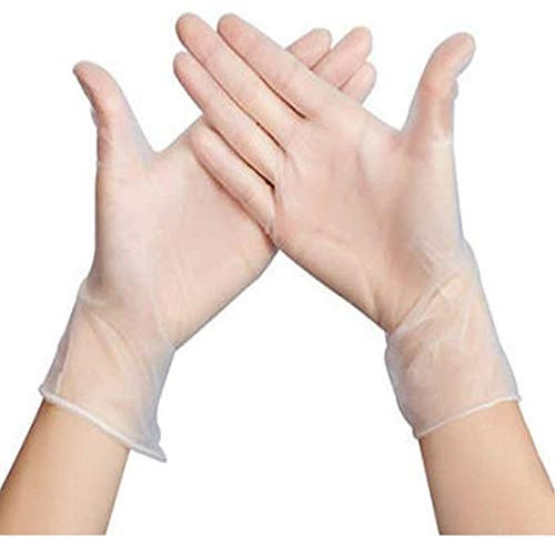 Aplogize Une fois Gant Pas de poudre Transparent Polyéthylène Gant Pour Propre Cuisinier Coloration des cheveux Vaisselle XL(100 pièces)