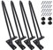 MSOBAIW 12 Zoll Haarnadel Beine, Heavy Duty Metal Tischbeine für Schrank, TV-Schränke, Schubladen, Nachttisch, 3/8 Dia Satin schwarz Zwei-Stab Eisen Draht Beine für DIY Möbel