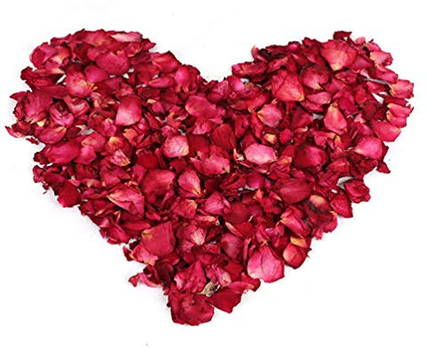 1 bolsa/100 gramos de pétalos de rosa secos naturales reales pétalos de rosa roja para baño, pies, baño, decoración de boda, bolsitas de bricolaje, accesorios de manualidades