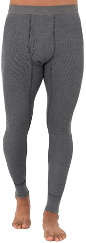 Fruit of The Loom Men's Recycled Waffle Thermal Underwear Bottom, Greystone Heather, Medium
