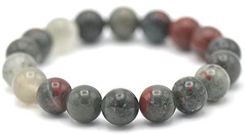 Edelstein Armband mit 10 mm runden Perlen aus Naturstein – Handgefertigtes Schmuckstück für Damen & Herren – Durchmesser 18–19 cm – Geschenk für Damen & Herren - Energie, Balance & Still