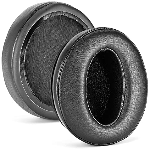 defean HD4.50BTNC Upgrade Quality Sheepskin Leather Ear Pads - Cushion Replacement Compatible with Sennheiser HD 4.50BT 4.40BT 4.30BT Headset, High-Density Noise Cancelling Foam, Memory Black, L