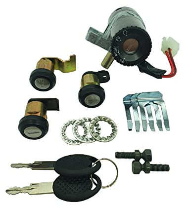one by Camamoto kit serrature completo blocchetto chiavi per Pantheon 2T 150 (98-02), FES Foresight 250 (00-) honda rif. orig. 35010-KEY-900