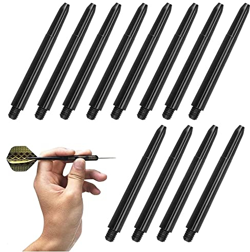 SSyang 100 Stücke Dart Shafts Schwarz Dartpfeil,Dartschäfte Darts Nylon Dartpfeil Schaft Kunststoff 2BA Schraubengewinde Kunststoff Schaft,für Soft Steel Dartspitzen (Schwarz)