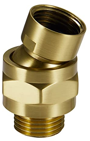 Massives Messing Duschkopf Drehkugeladapter Verstellbarer Duscharm Verlängerung Duschkopf Adapter Duschanschluss Kugelgelenk Gebürstet Gold