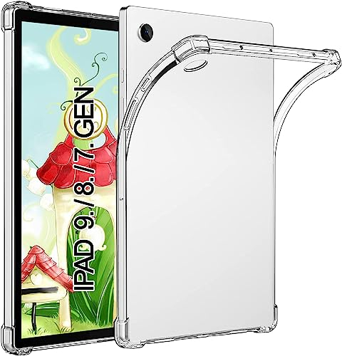 TPU Coque pour 10,2 iPad 9ème/8ème/7ème Génération (2021/2020/2019), avec 4 Coins épaissis, Antichoc, Ultrafine, Bumper Étui Housse de Protection en Silicone, Transparente