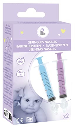 Lot de 2 Seringues de Lavage Nasal Plic Care 10ml - Nettoyage Nasal en Douceur et en Toute Sécurité pour Bébés et Enfants - Embout nasal souple sans BPA - Réutilisables