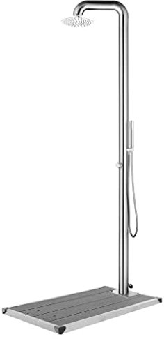 UTUMAX Nice Cool-Garden Dusche mit grauem Boden 230 cm Edelstahl